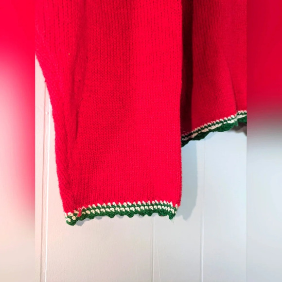 Nutcracker Christmas Cardigan Sweater in Red size 3X Knit Snowman Presents - Picture 7 of 9